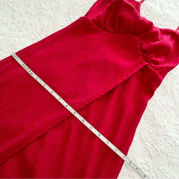 NWOT Lulus View and I Bright Red Tie-Back Faux-Wrap Midi Dress XSmall - Picture 8 of 8